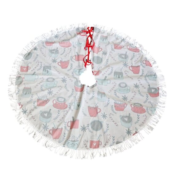Hot Cocoa Christmas Christmas Tree Skirt Xmas Tree Holiday Decorations - Picture 4 of 4